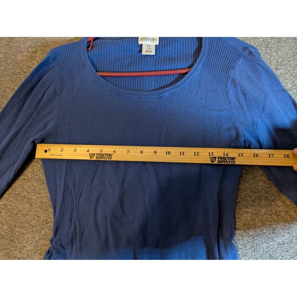 Motherhood Maternity Women's Royal Blue Lightweight Scoop Neck Sweater Small - Picture 4 of 9